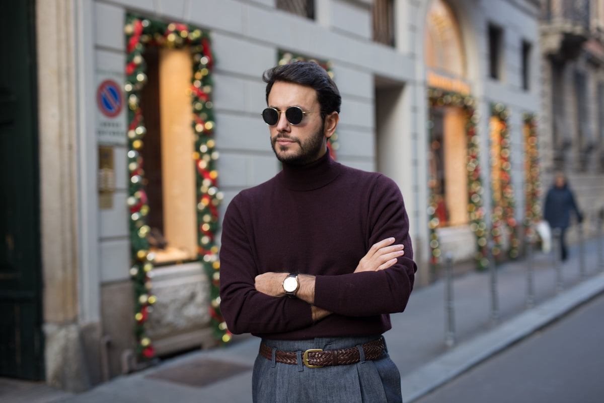 Fabio Attanasio, Awling braided walnut brown belt