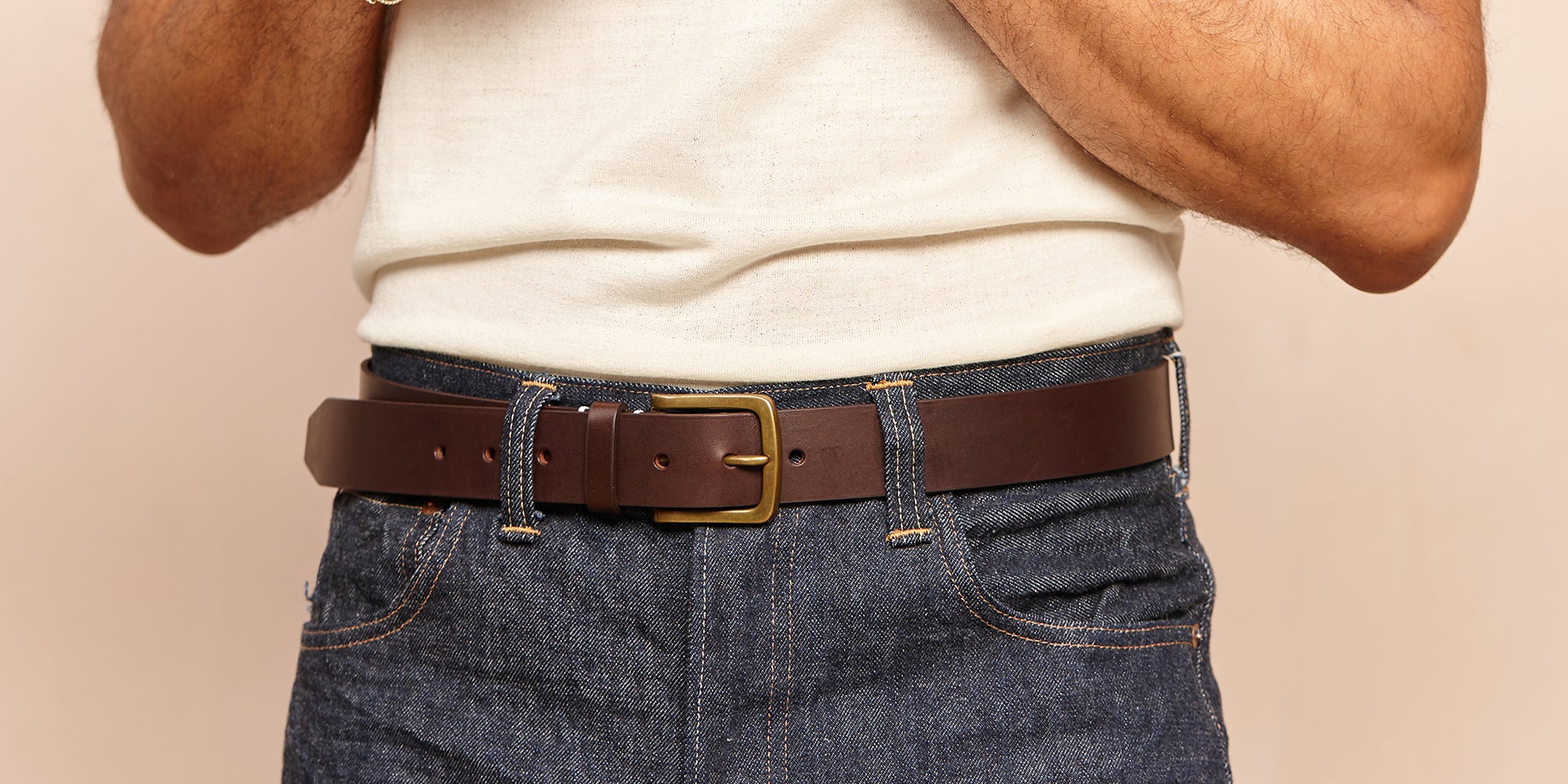 Original Belt - Walnut Leather/Brass - Sir Gordon Bennett - Awliing Belts