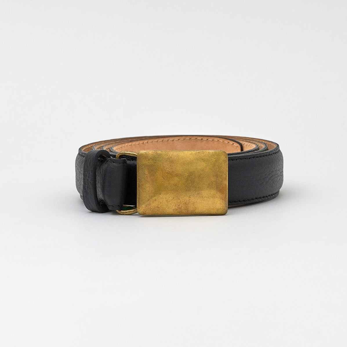 Edale Belt - Pitch Black Pebble / Brass