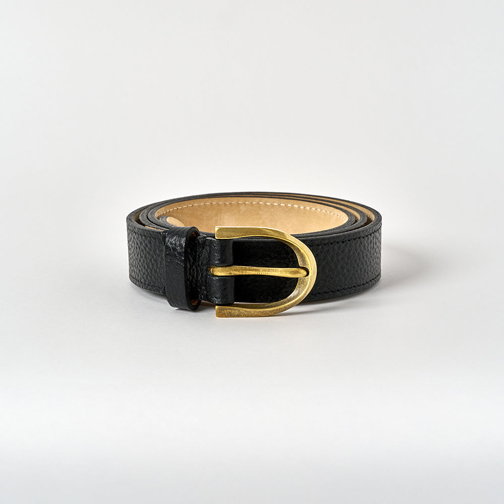 Parwich Belt - Pitch Black Pebble / Brass