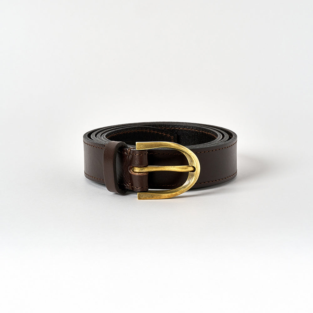 Parwich Belt - Walnut Brown / Brass | Awling