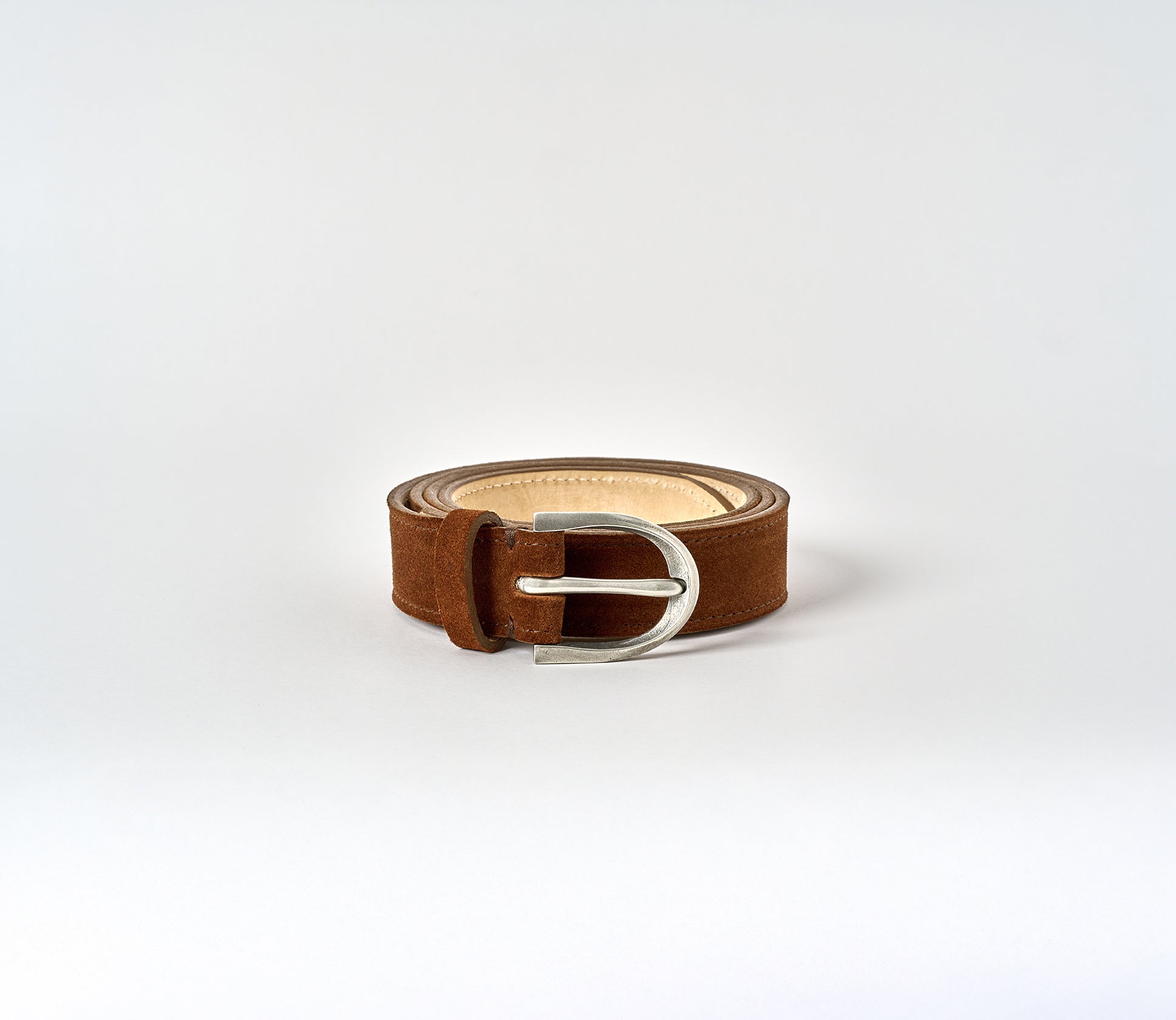 Parwich Belt - Polo Brown Suede / Pewter