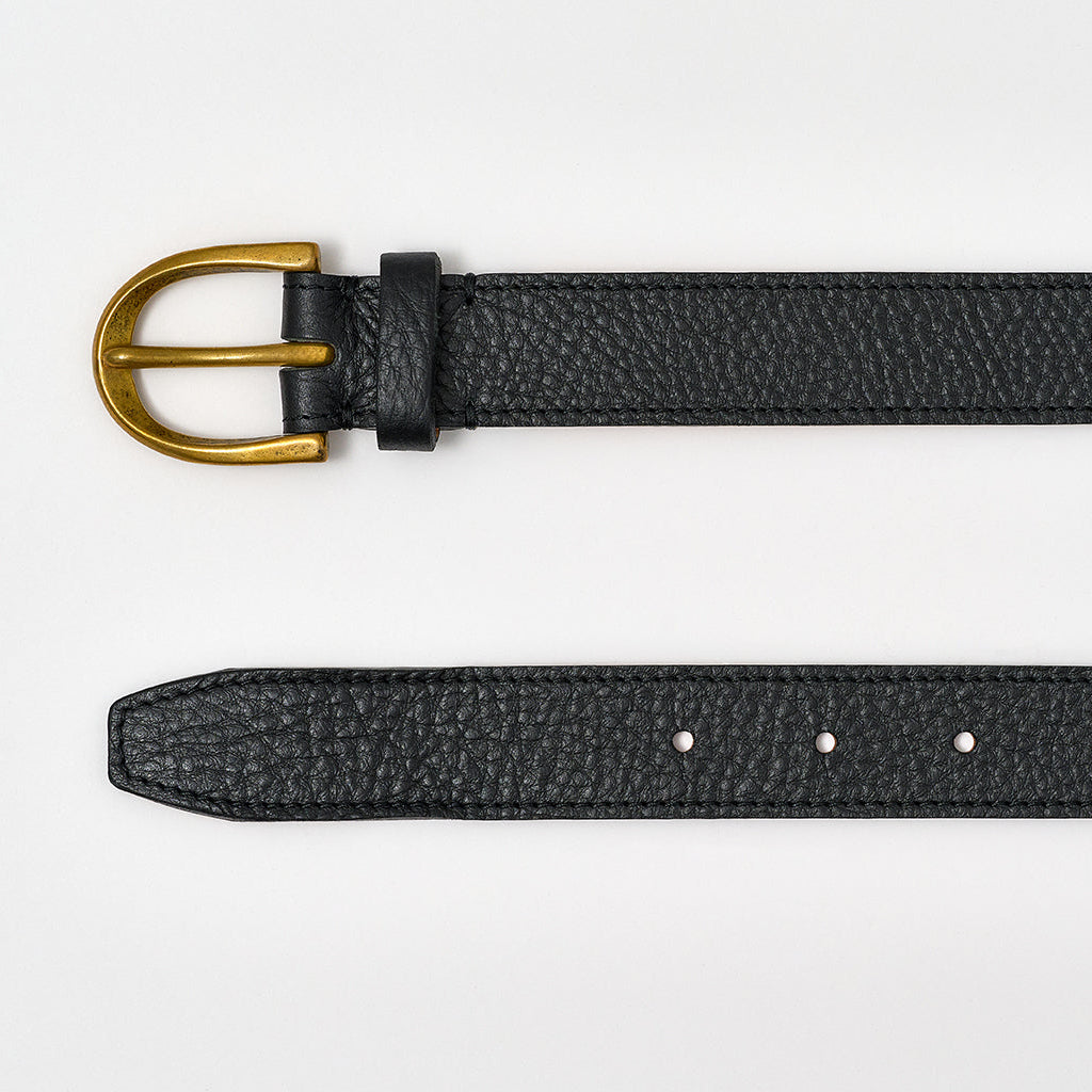 Parwich Belt - Pitch Black Pebble / Brass
