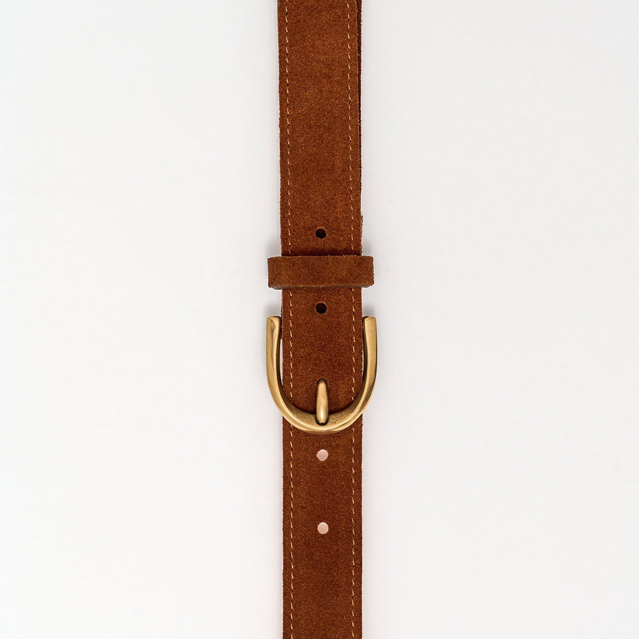 Parwich Belt - Polo Brown Suede / Brass