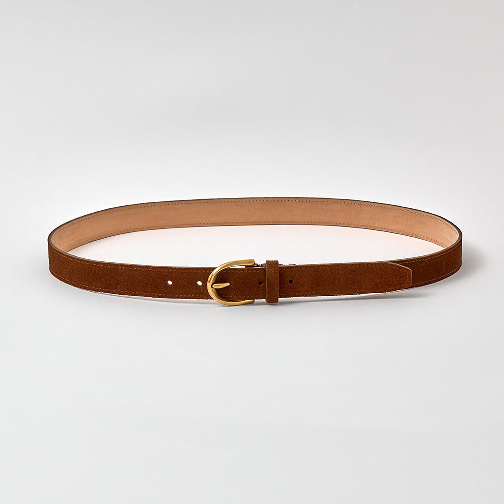 Parwich Belt - Polo Brown Suede / Brass