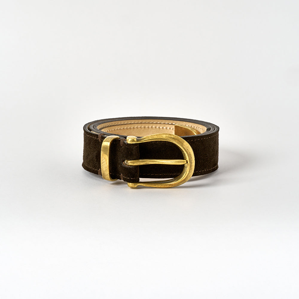 Rowarth Belt - Chocolate Brown Suede / Brass