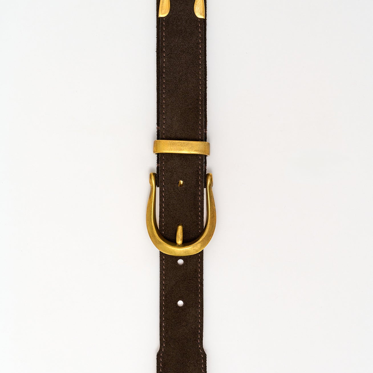 Rowarth Belt - Chocolate Brown Suede / Brass