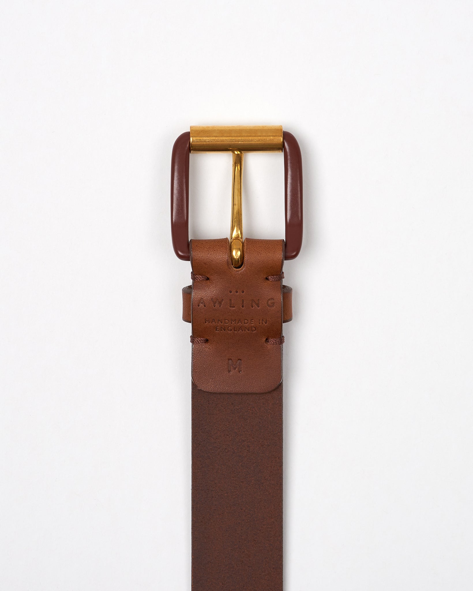 Modernist Exposed Belt - Saddle Brown / Brass