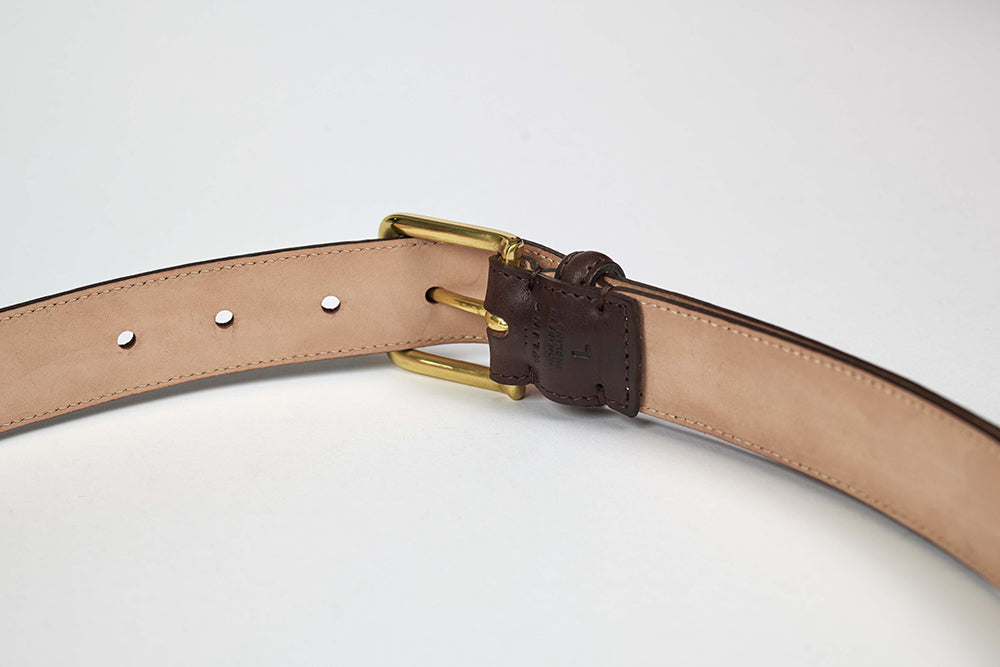 Edensor Belt - Walnut Brown / Brass