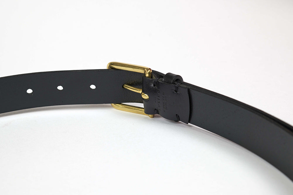 Ballidon Belt - Pitch Black / Polished Brass