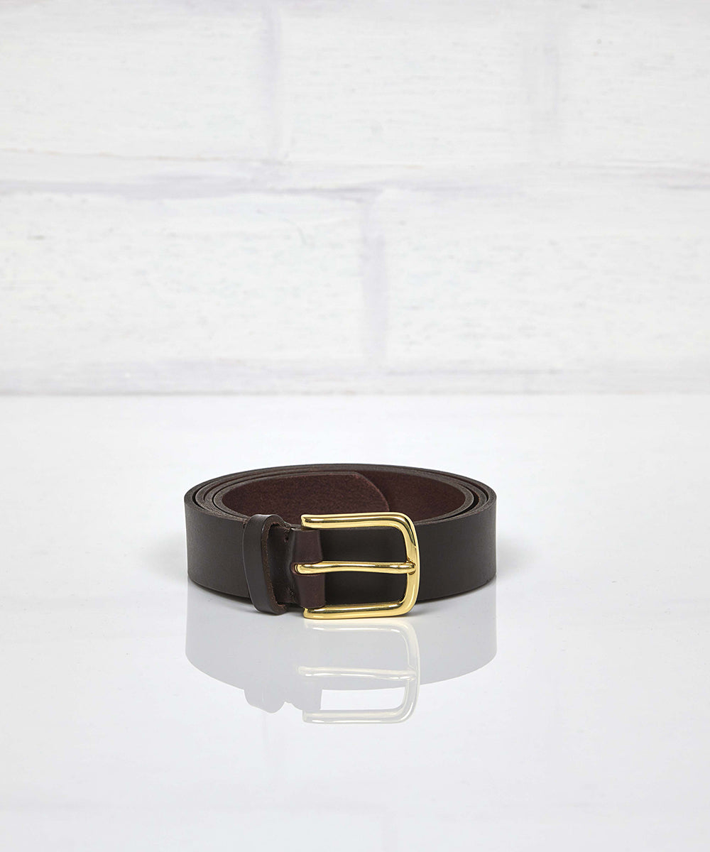 Ballidon Belt - Walnut Brown / Polished Brass