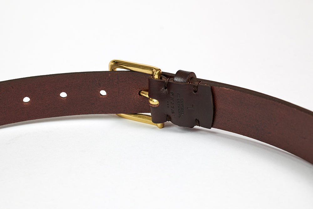 Ballidon Belt - Walnut Brown / Polished Brass