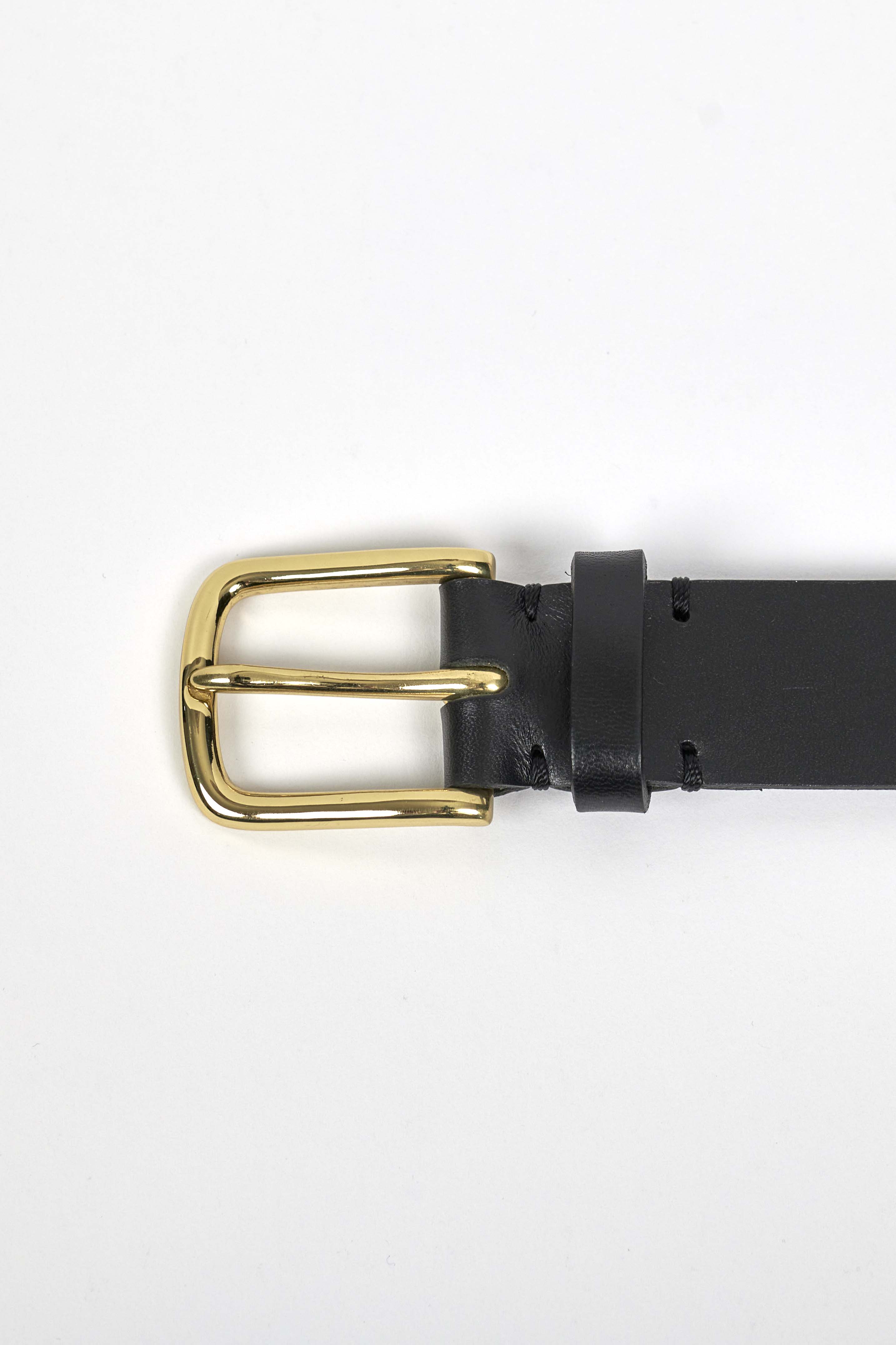 Ballidon Belt - Pitch Black / Polished Brass
