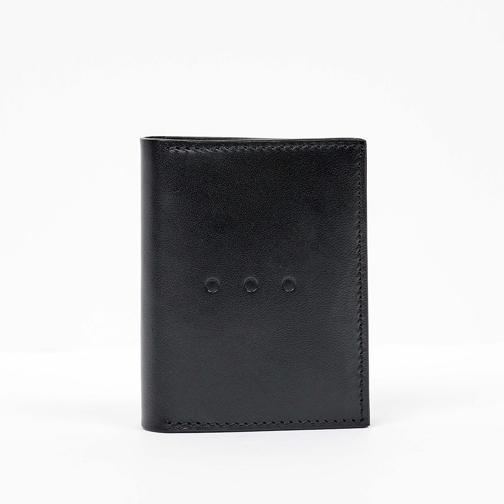 Folding Card Case with Gusset - Pitch Black