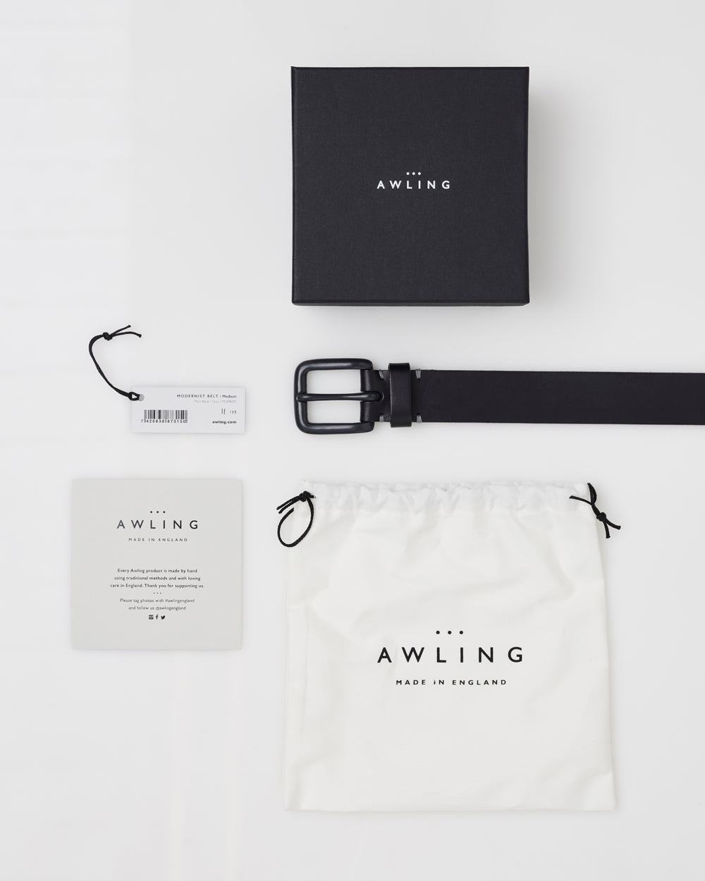 Modernist Belt - Pitch Black / Grey
