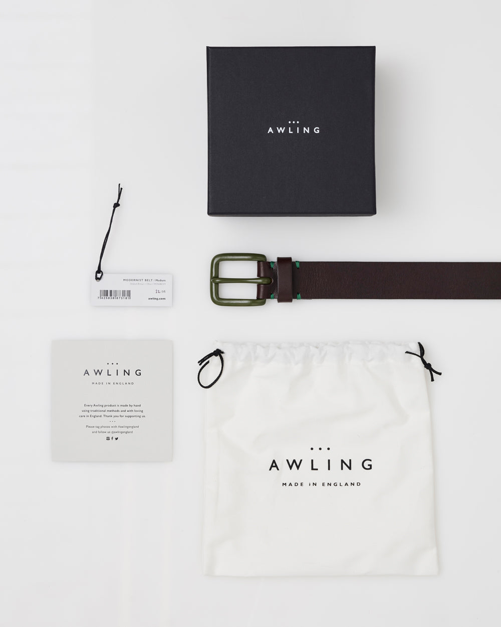 Modernist Belt - Walnut Brown / Olive