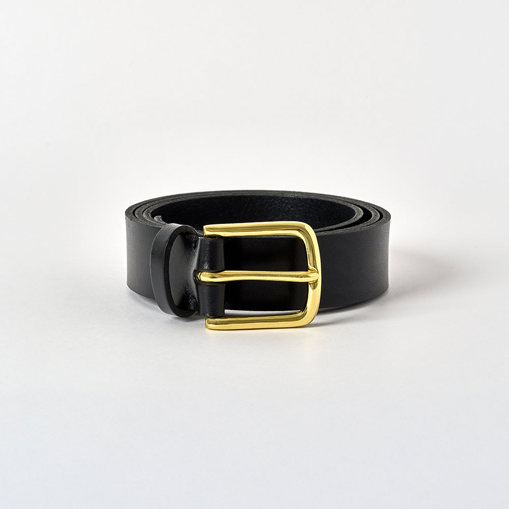 Ballidon Belt - Pitch Black / Polished Brass
