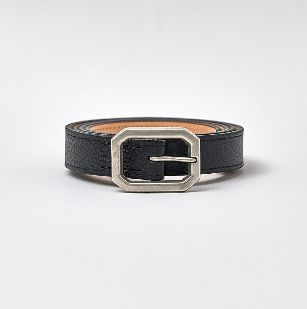 Hartington Belt - Pitch Black Pebble / Pewter
