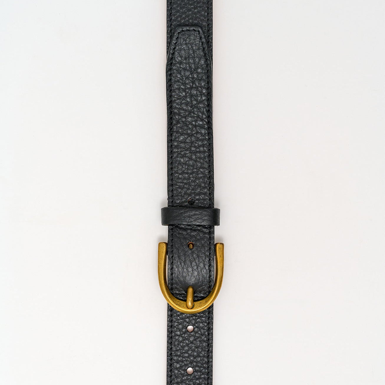 Parwich Belt - Pitch Black Pebble / Brass