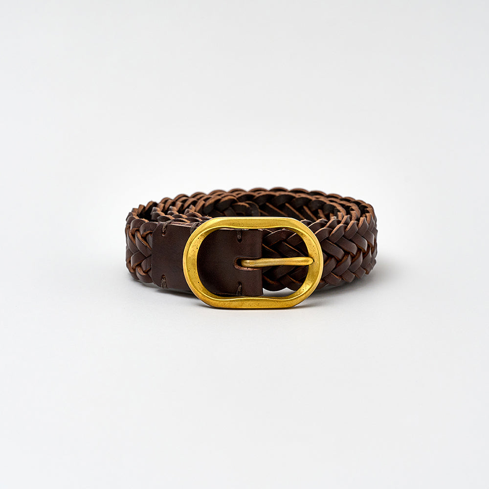Pilsbury Belt - Braided Walnut Brown / Brass