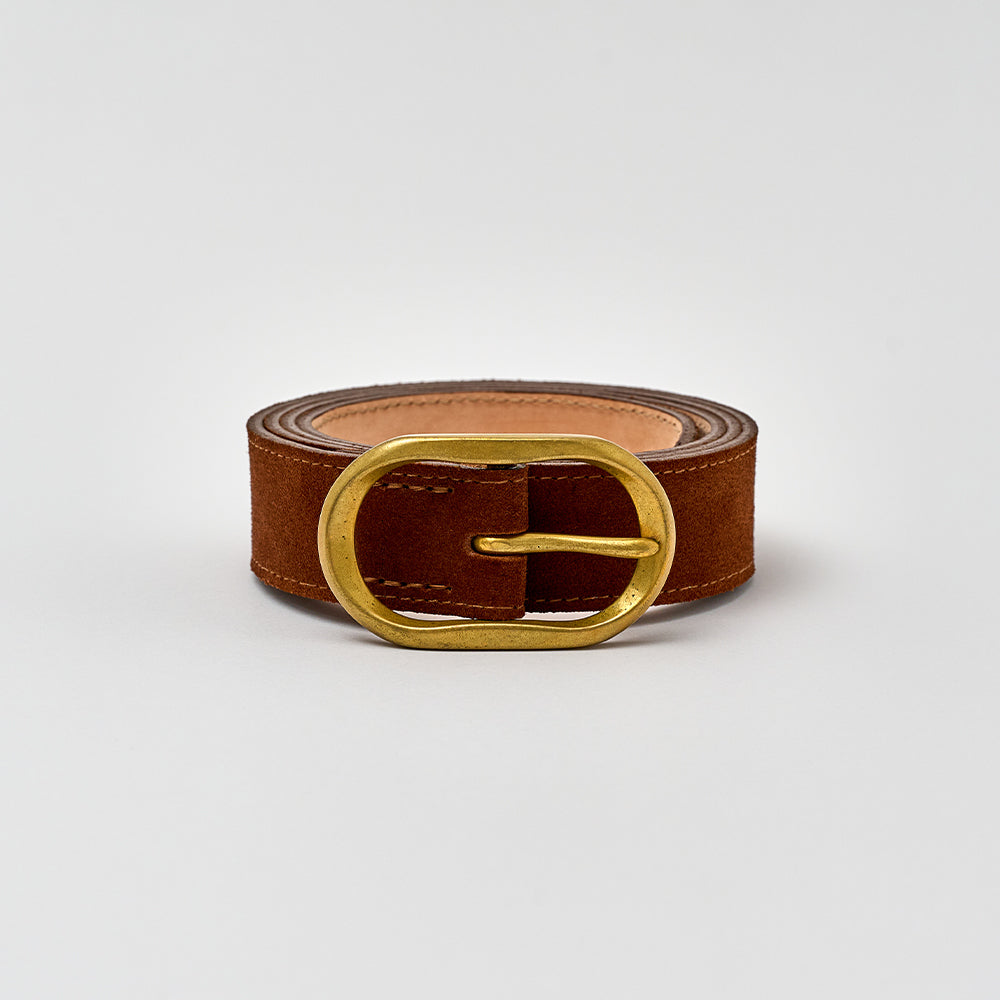 Pilsbury Belt - Polo Brown Suede / Brass