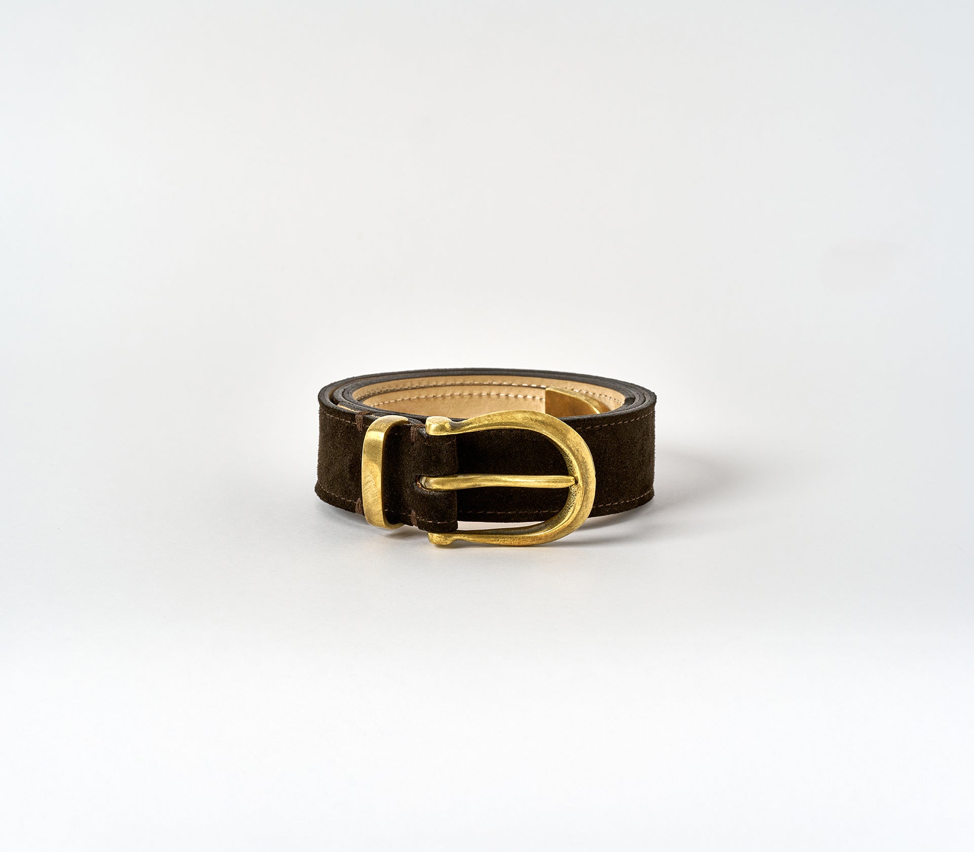 Rowarth Belt - Chocolate Brown Suede / Brass