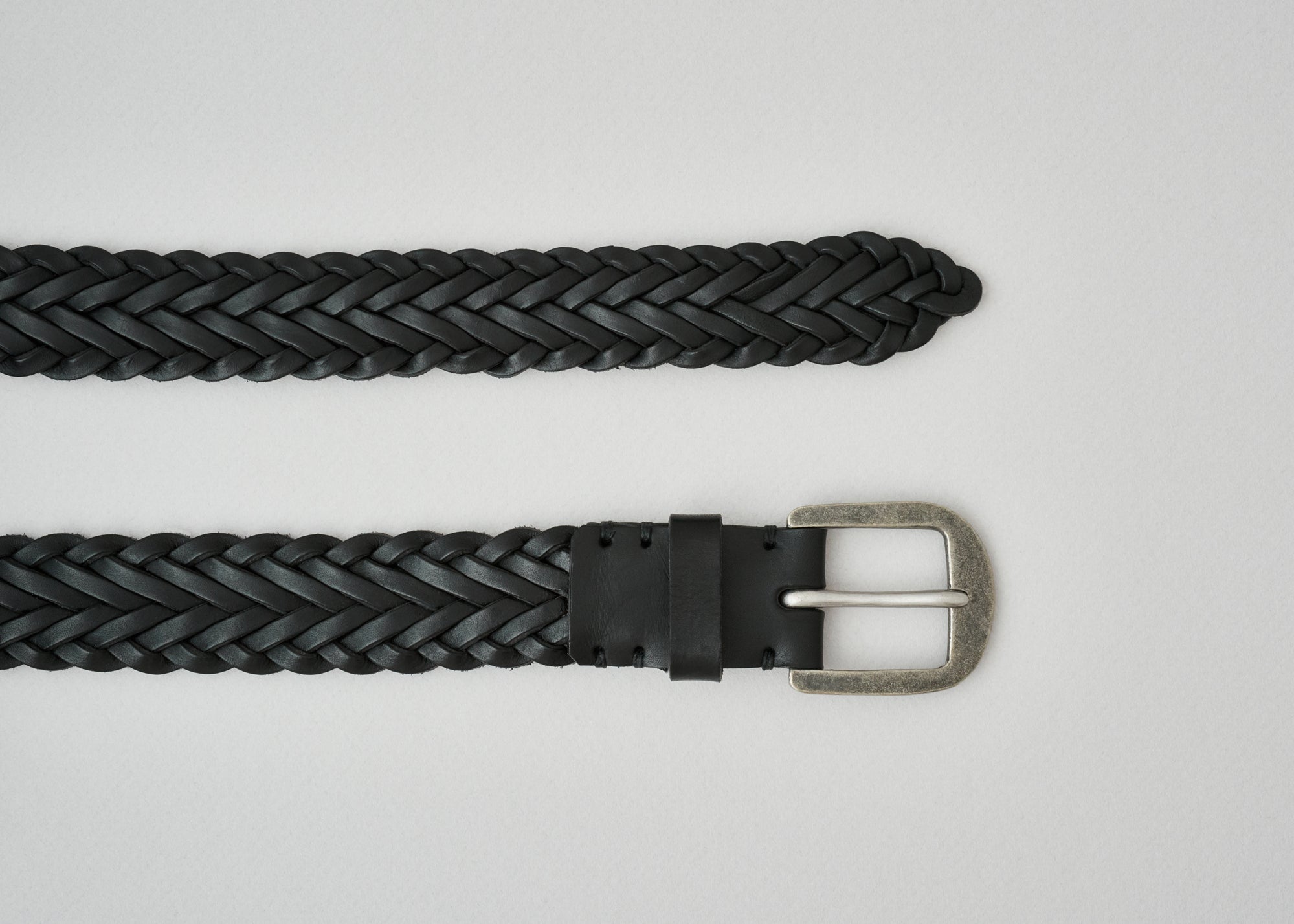Braided Belt - Pitch Black / Pewter