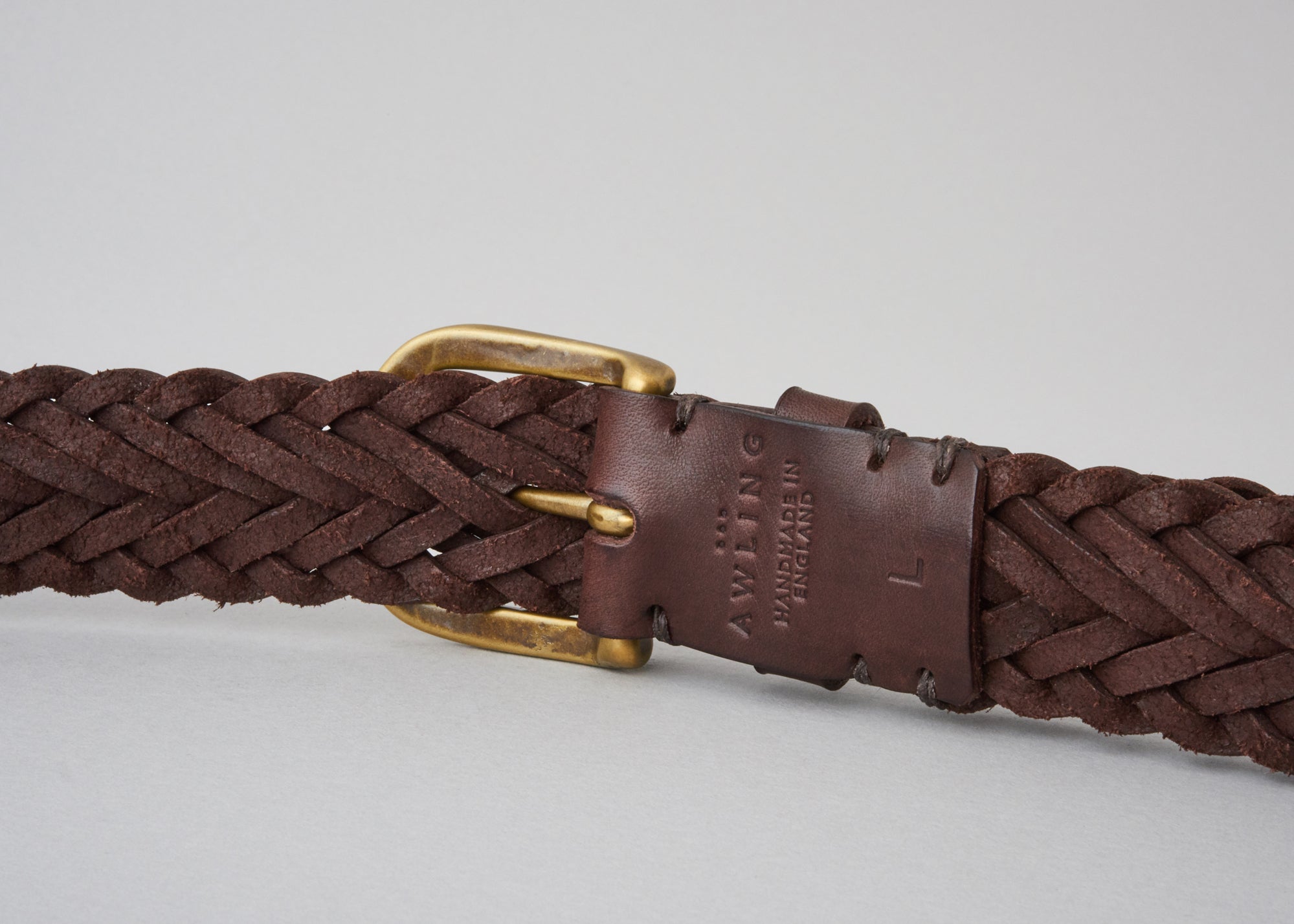 Braided Belt - Walnut Brown / Brass